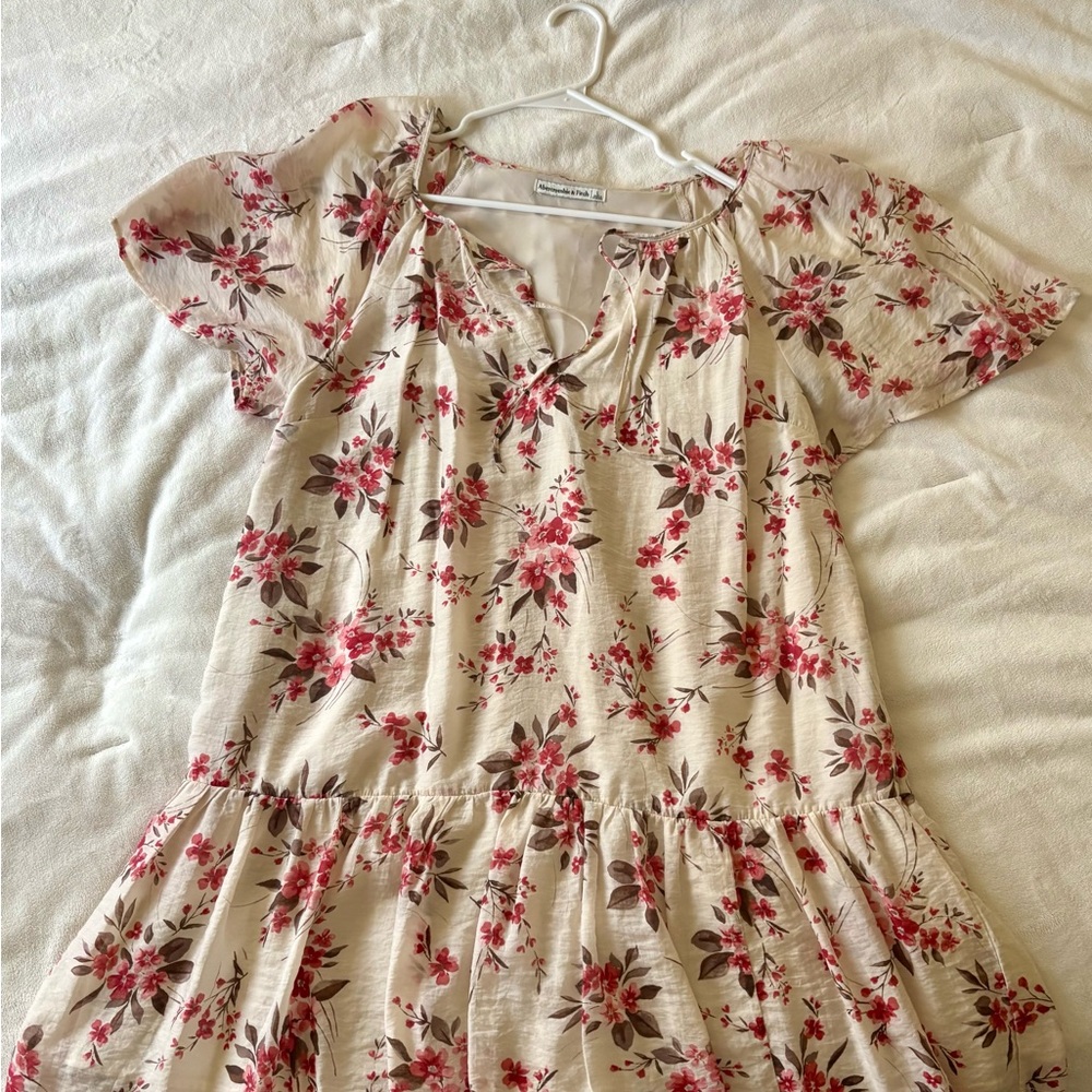 Abercrombie & Fitch Floral Dress with Red and Brown Accents